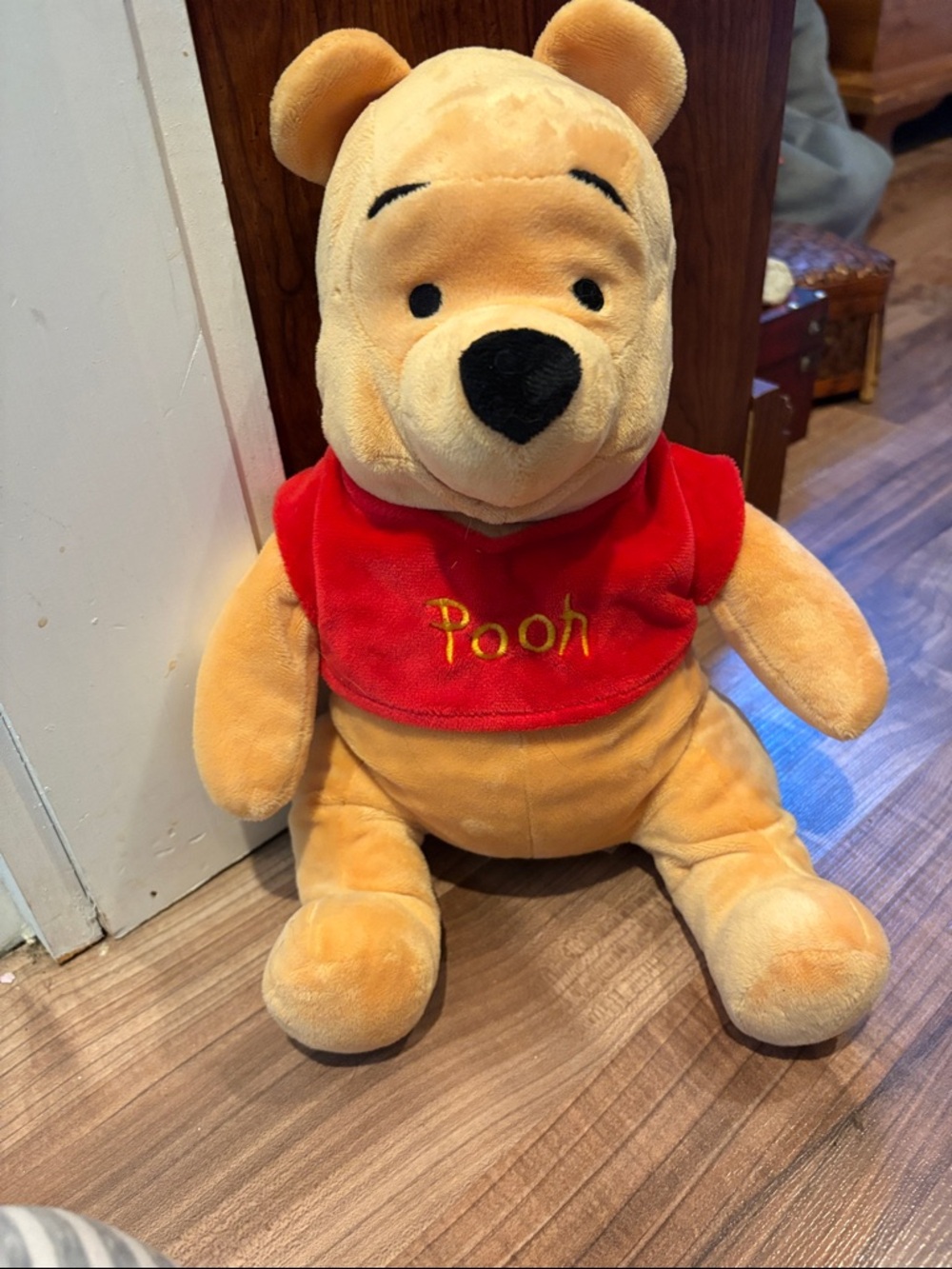 Disney Collection Winnie The Pooh Bear Plush Soft Red Shirt 14" long